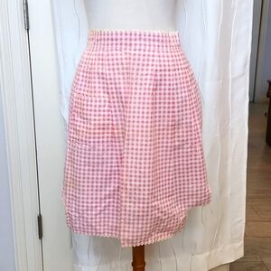 Vintage Pink Plaid Half Apron